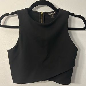 Express cut out zip up crop top
